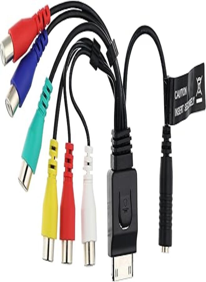 Keendex kx 2548 tv av component composite stereo adapter cable for samsung 4k led - black
